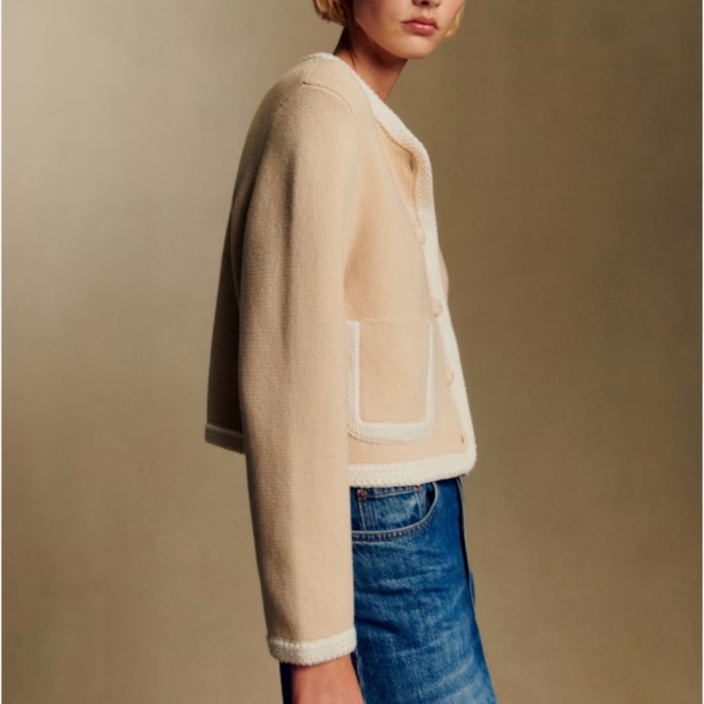 Sézane Auguste Jacket Cream XS NWT - Picture 2 of 5